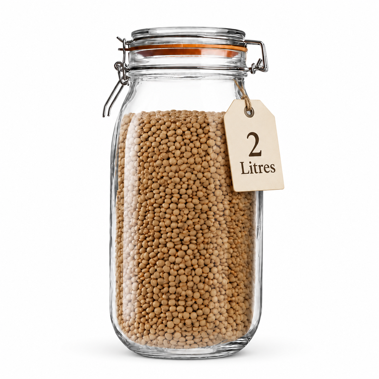 Kilner Premium 2L Round Airtight Glass Jar with Clip Top Lid for Coffee, Tea, Flour, Pulses, Grains, Lentils, Biscuits - 8
