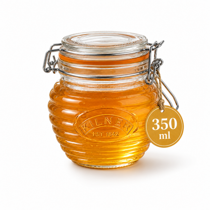 Kilner 350 ml Airtight Premium Honey Glass Jar with Dipper Ideal for Storing and Serving Syrups