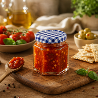 Kilner Premium 110ml Hexagonal Airtight Twist Top Glass Jar for Pickle, Chutneys, Sauces