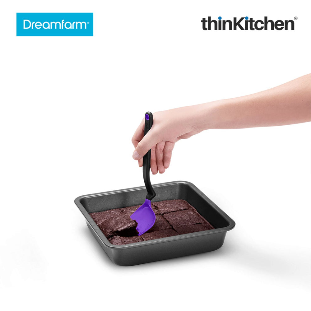 Dreamfarm Flexible Premium Purple Mini Spatula for Flipping & Chopping, Heat-Resistant Non-Stick Turner - CHOPULA, 9.7"