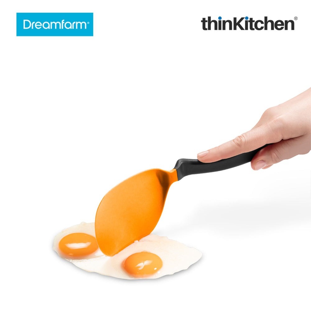 Dreamfarm Flexible Premium Orange Spatula for Flipping & Chopping, Heat-Resistant Non-Stick Turner - CHOPULA, 12"
