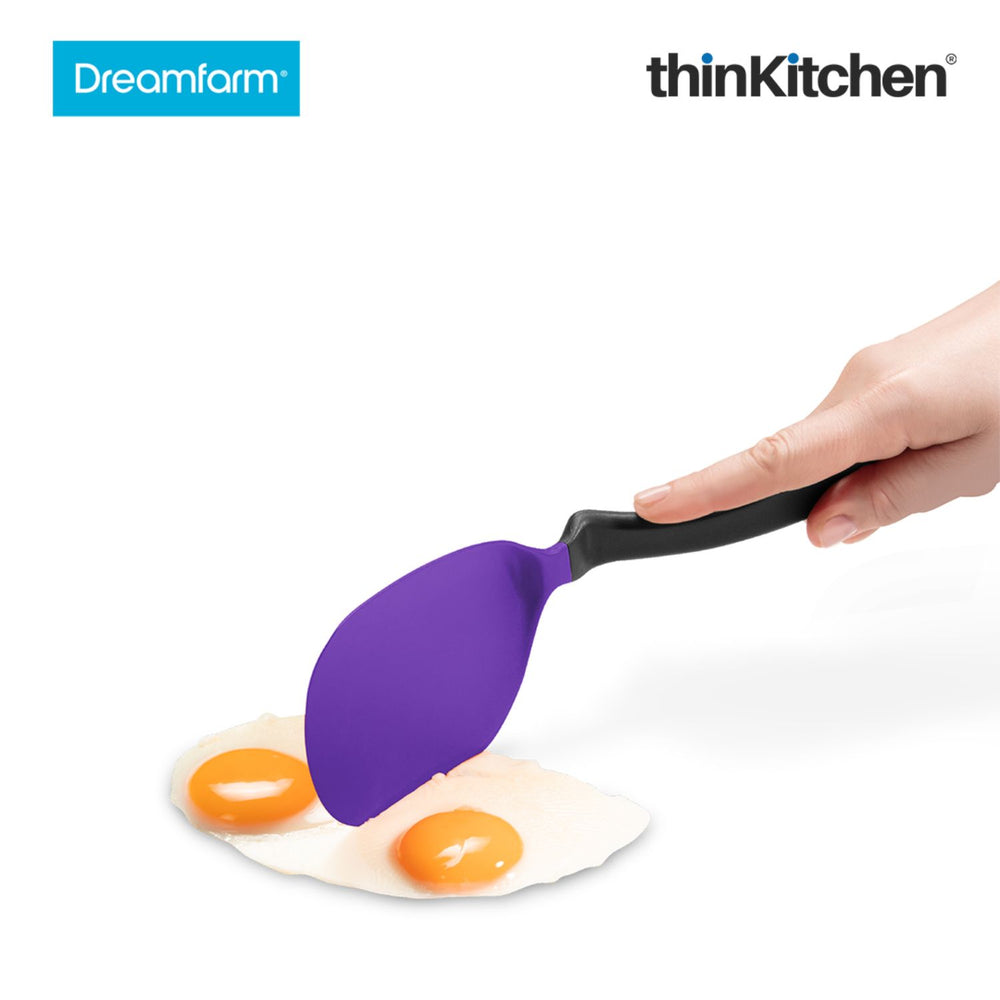 Dreamfarm Flexible Premium Purple Spatula for Flipping & Chopping, Heat-Resistant Non-Stick Turner - CHOPULA, 12"