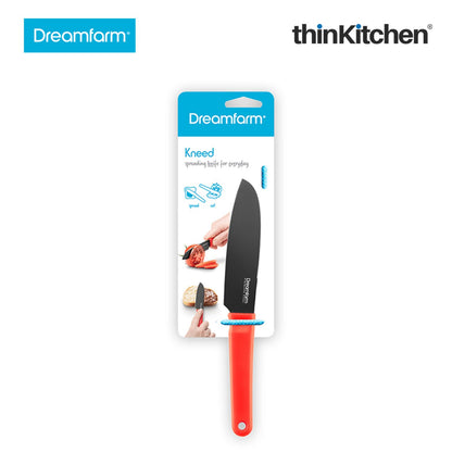 Dreamfarm Kneed Cutting Spreading And Scooping Knife With Built In Plastic Wrap Cutter Red