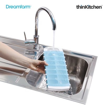 Dreamfarm NoSpilla No Spill Ice Cube Tray with Silicone Lid, White