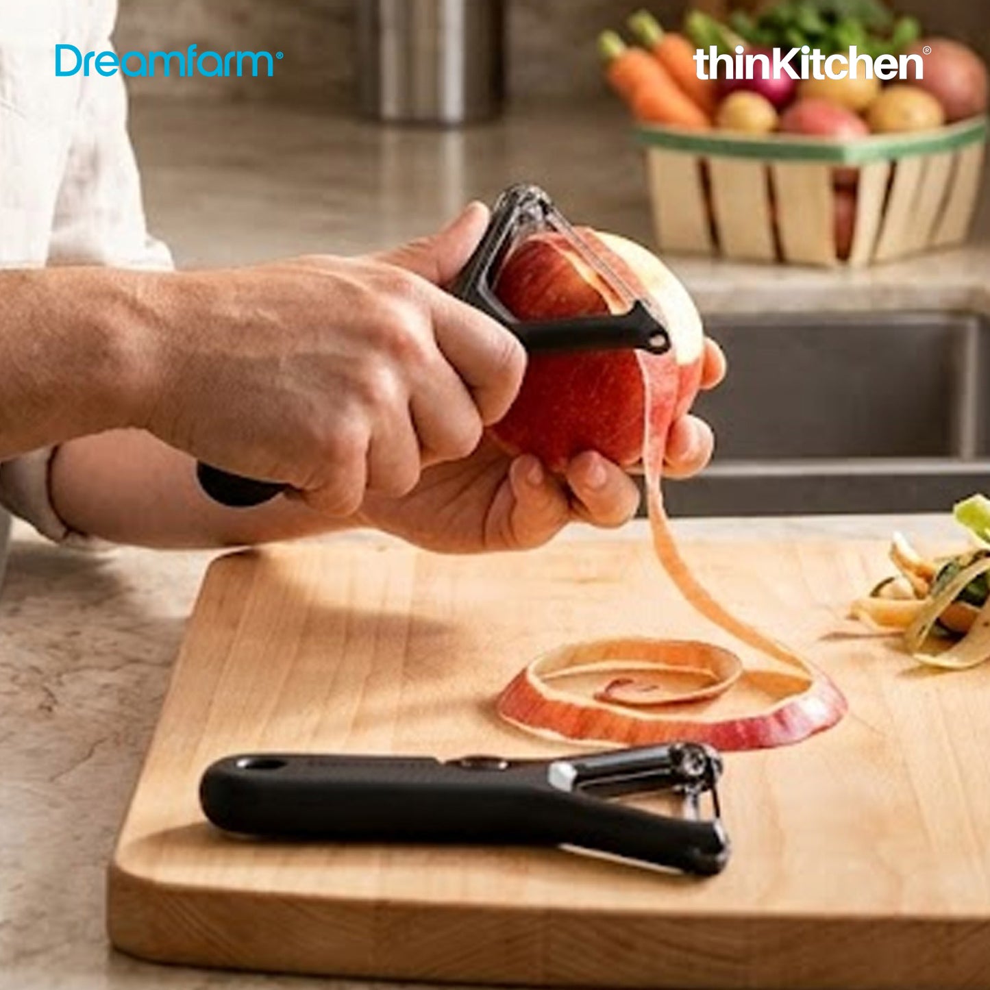 Dreamfarm Sharple Y Vegetable Peeler | Self-Sharpening Blade, Black