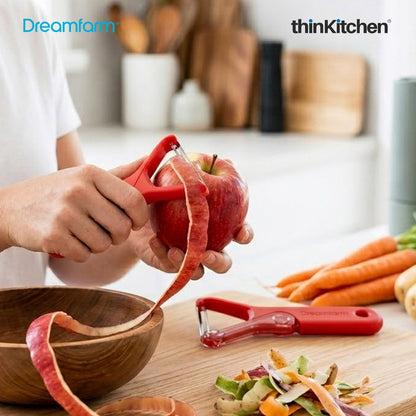 Dreamfarm Sharple Y Vegetable Peeler | Self-Sharpening Blade, Red