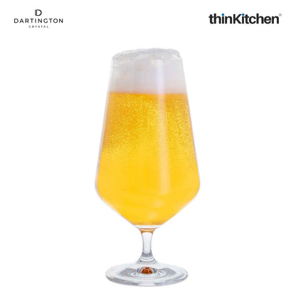 Dartington Premium Crystal Beer Glasses Set of 4 x 550ml Lead-Free Beer Glasses for Lager, Craft
