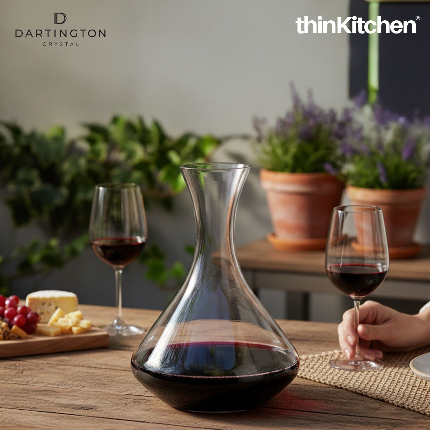 Premium Crystal Wine Decanter  - 1.5 Litres |Cheers Lead Free Carafe for Red Wine, Wine Aerator| Handcrafted in England - 2
