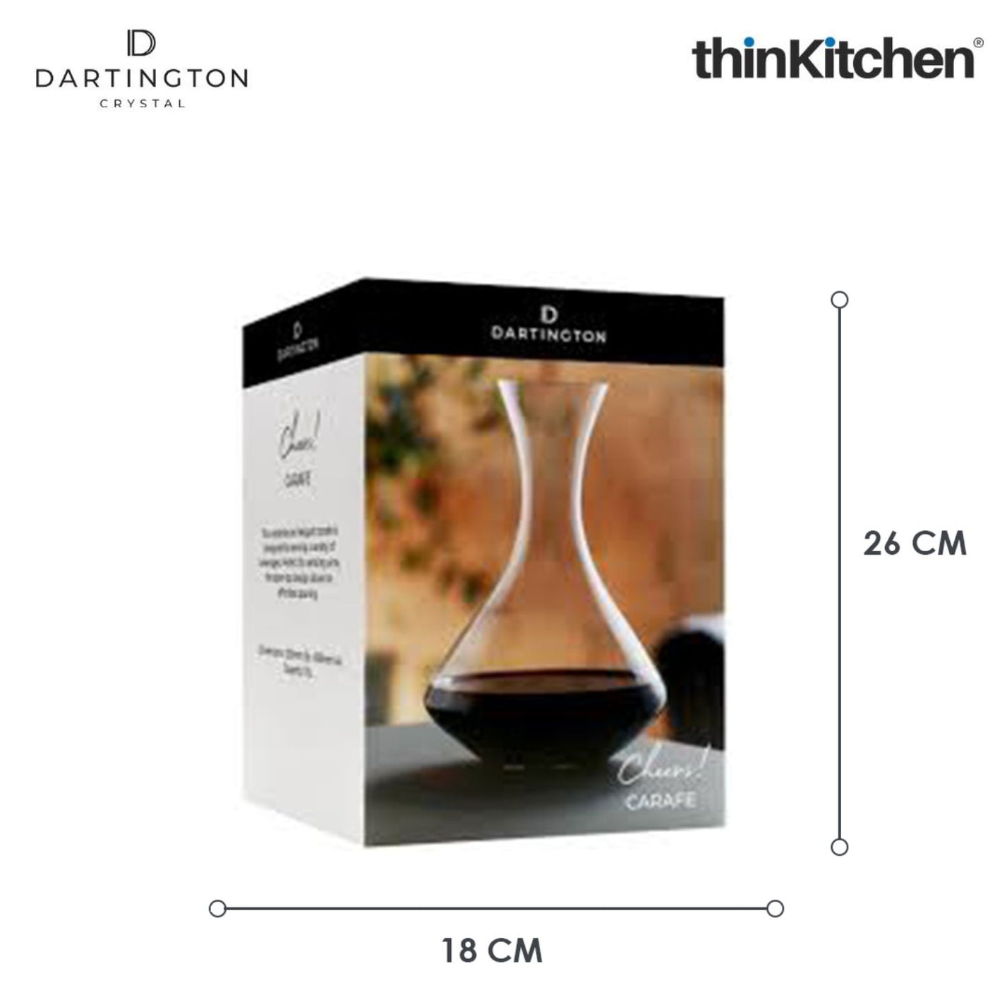 Premium Crystal Wine Decanter  - 1.5 Litres |Cheers Lead Free Carafe for Red Wine, Wine Aerator| Handcrafted in England