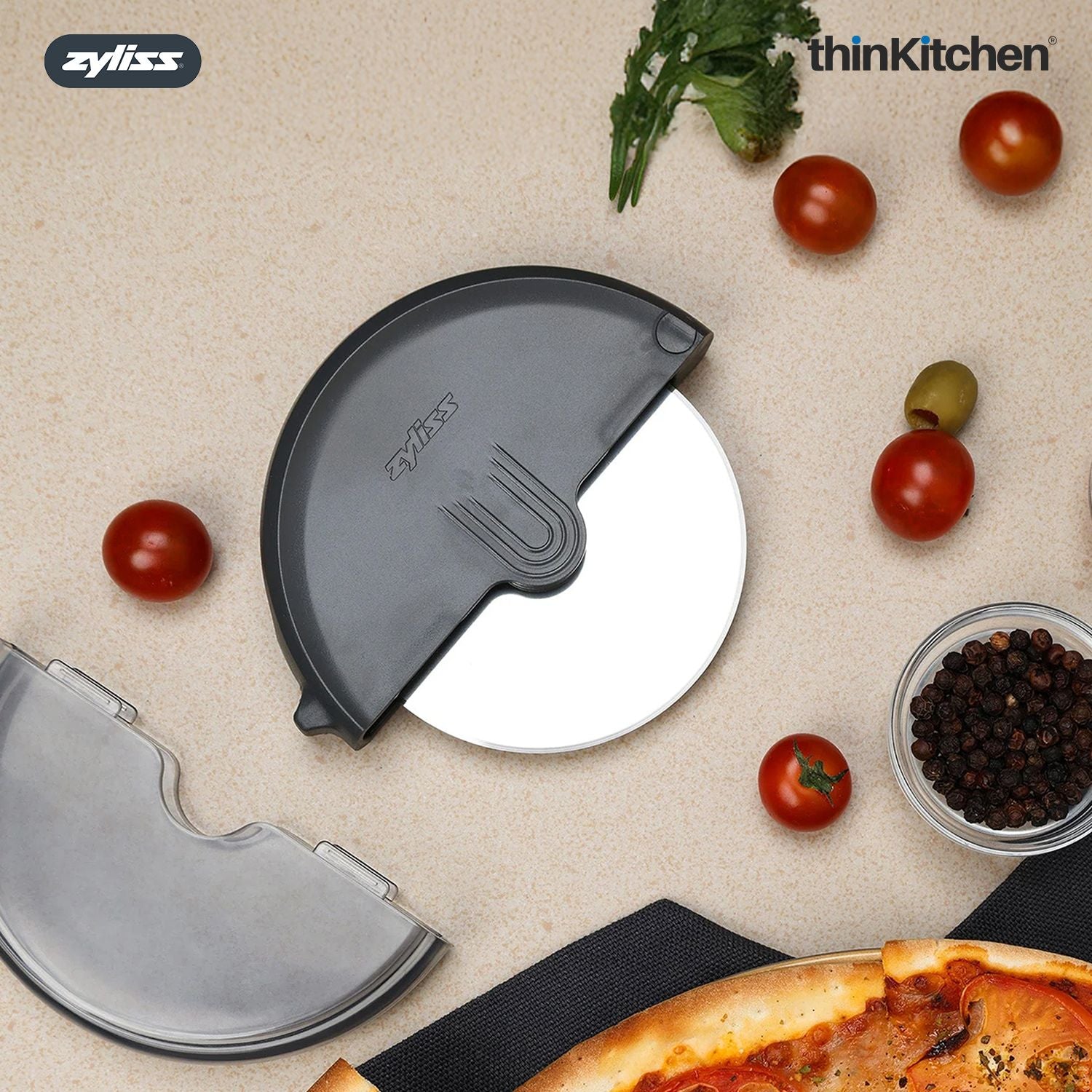 Premium Stainless Steel Pizza Cutter Wheel with Blade Cover | Sharp Pizza Cutter for Thin & Thick Crusts | Ergonomic Handle, Dishwasher Safe Kitchen Tool for Pies, Pastry - 5