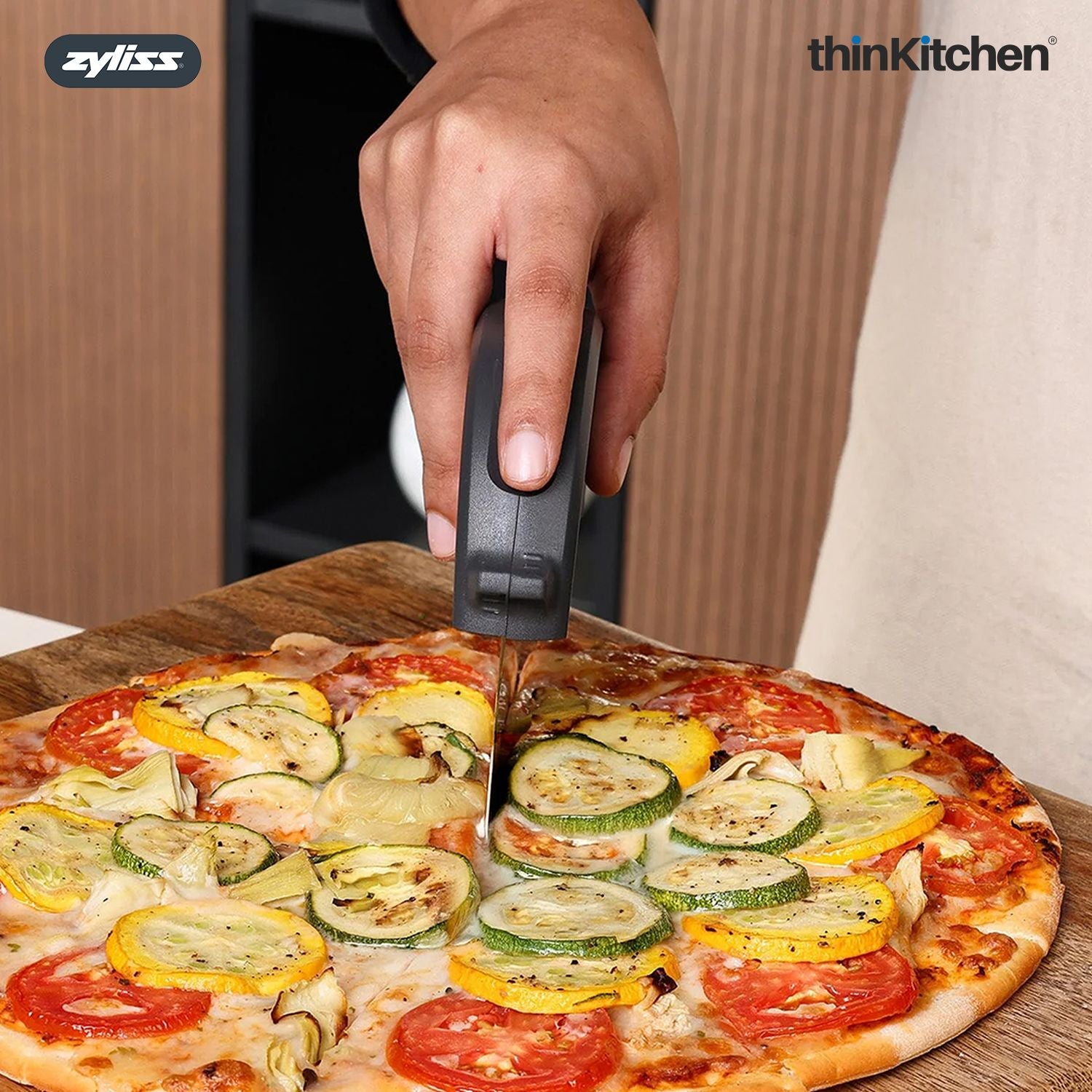 Premium Stainless Steel Pizza Cutter Wheel with Blade Cover | Sharp Pizza Cutter for Thin & Thick Crusts | Ergonomic Handle, Dishwasher Safe Kitchen Tool for Pies, Pastry - 4