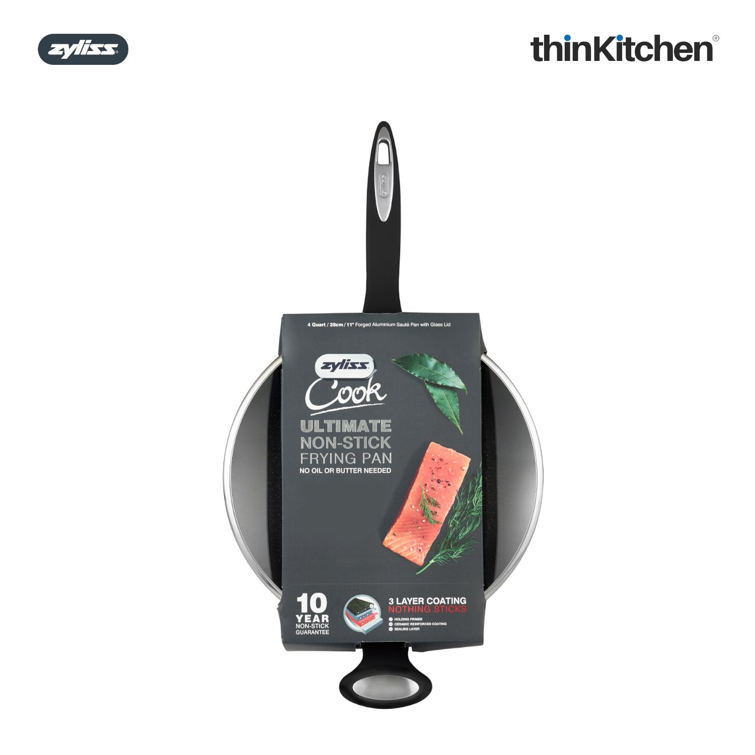 Buy Zyliss Saute Pan With Glass Lid 28cm Online at thinKitchen Buy Zyliss Saute Pan With Glass Lid 28cm Online at thinKitchen