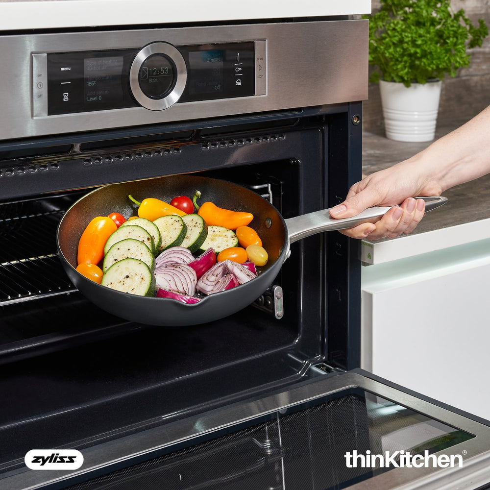 Zyliss Ultimate Pro 9.5" Stainless Steel Frying Pan | Premium Non-Stick Coating, Black