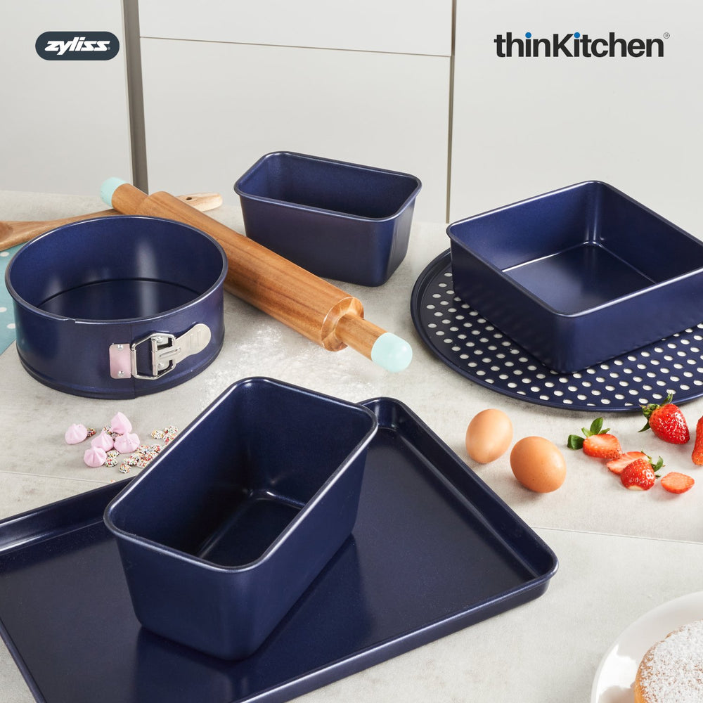 Zyliss 9" Non-Stick Springform Cake Tin | Premium Carbon Steel Baking Pan & Cake Mould, D Blue