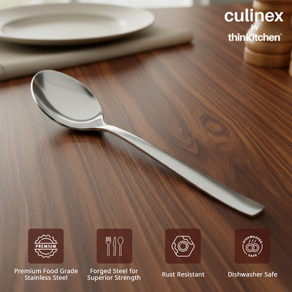 Culinex by thinKitchen Stainless Steel 5.5" Coffee Tea Spoon Set of 6 | Silver Rustproof Food Grade Flatware By thinKitchen (Essen)