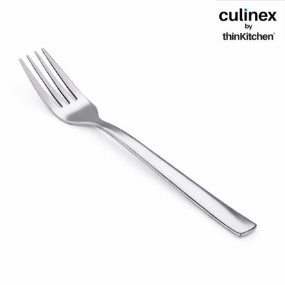 Culinex by thinKitchen Stainless Steel 8" Dinner Fork Set of 6 for Dining Table, Kitchen | Silver Rustproof Flatware By thinKitchen (Essen)