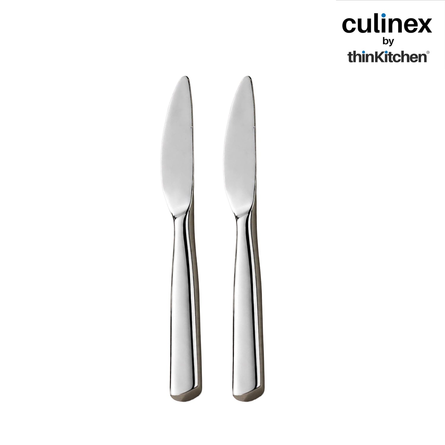 Premium Stainless Steel 8.5" Knife Set of 2 for Dining Table, Kitchen | Rustproof Dinner Knives, Silver Flatware by thinKitchen (Essen) - 3