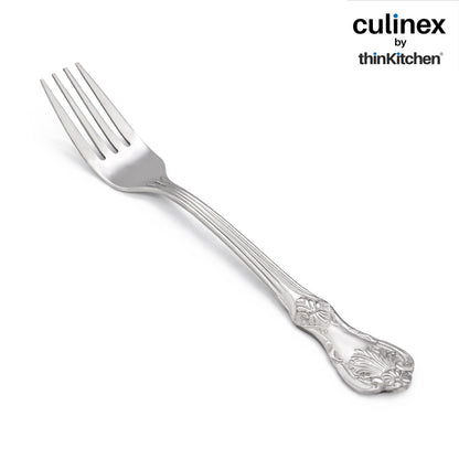 Culinex 18/8 Stainless Steel 7.6" Premium All Purpose Fork Set of 6 for Dining Table, Kitchen| Silver Rustproof Flatware By thinKitchen (Fest)
