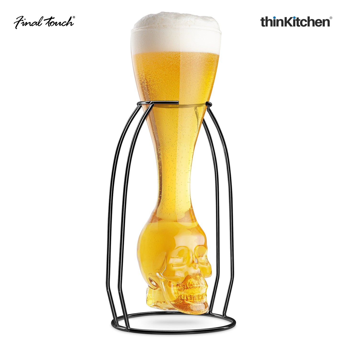 Final Touch Brainfreeze Skull Glass With Skeletal Frame