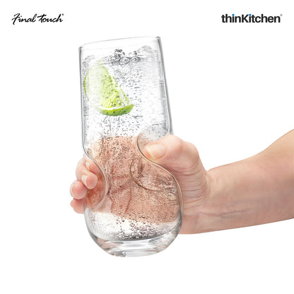 Final Touch Bubbles Seltzer Bubbly Beverage Glasses Set Of 2