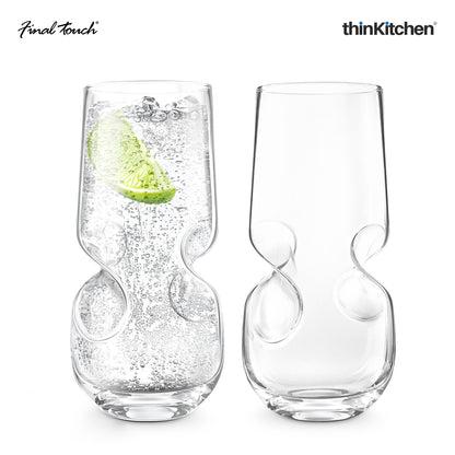 Final Touch Bubbles Seltzer Bubbly Beverage Glasses Set Of 2