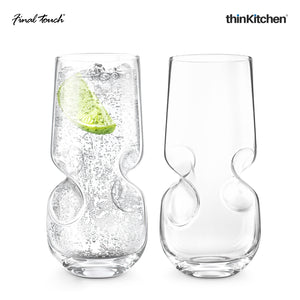 Final Touch Bubbles Seltzer / Bubbly Beverage Glasses - Set of 2