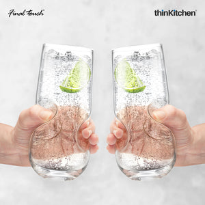 Final Touch Bubbles Seltzer / Bubbly Beverage Glasses - Set of 4