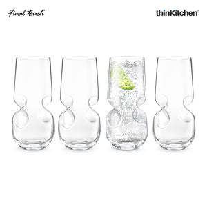 Final Touch Bubbles Seltzer / Bubbly Beverage Glasses - Set of 4
