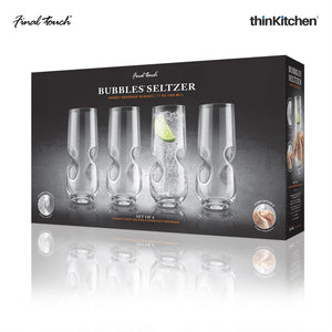 Final Touch Bubbles Seltzer / Bubbly Beverage Glasses - Set of 4