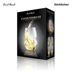 Final Touch Conundrum White Wine Glasses - Set of 4