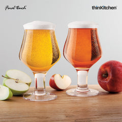 Premium 2-Piece Transparent Hard Cider Glass Set, 475ml each