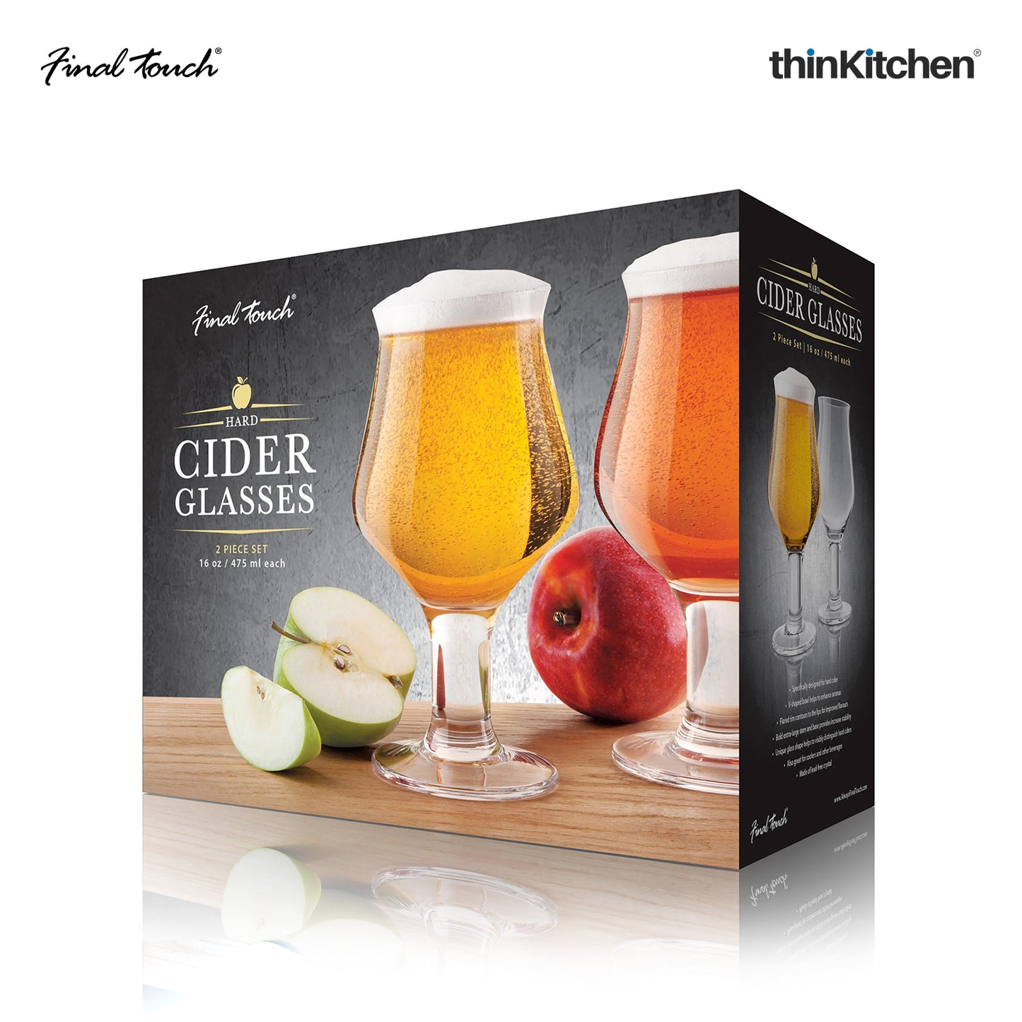 Final Touch Hard Cider Glasses Set Of 2