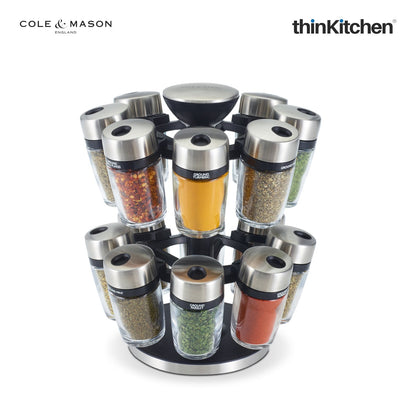Cole Mason Herb And Spices New Premium Carousel 16 Filled Jar