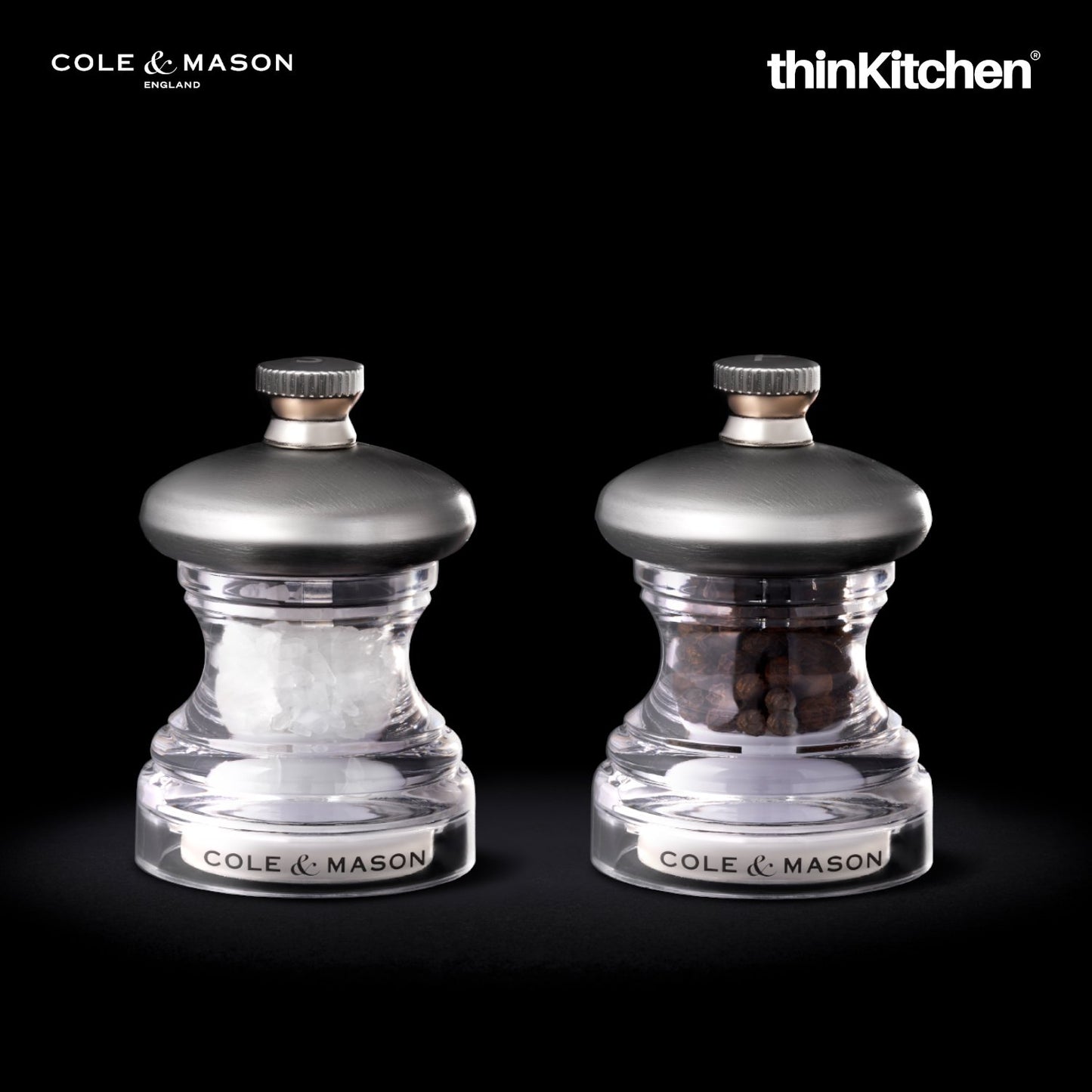 Cole Mason Precision Button Salt Pepper Mill Set 18cm