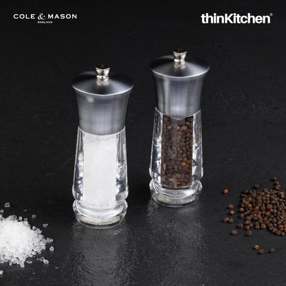 Cole & Mason Exford Nickel Precison+ Salt & Pepper Mill Set, 16cm