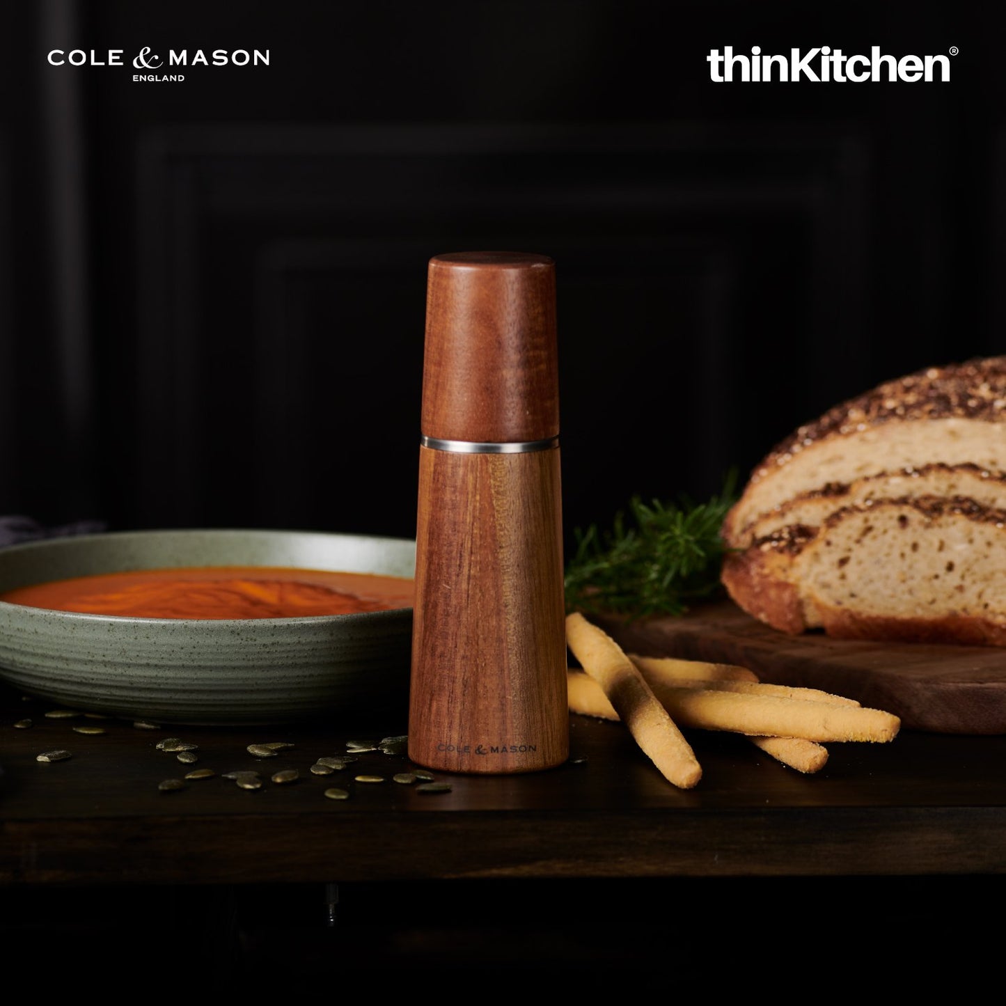 Cole Mason Marlow Salt Pepper Mill Set 18 5cm