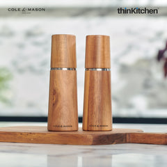 Marlow Acacia Wood Salt and Pepper Grinder Mill Set – 18.5cm, Precision+ Mechanism