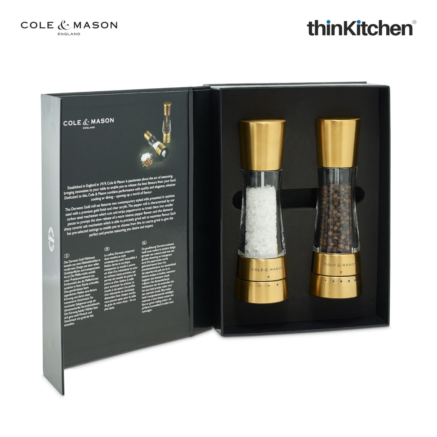 Cole Mason Gourmet Precision Manual Derwent 190mm Matt Gold