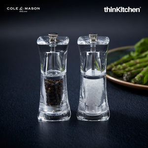 Cole & Mason Precision Manual Acrylic Crystal Salt & Pepper, 125mm