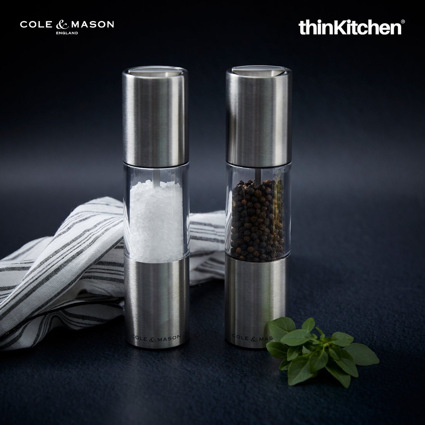 Cole Mason Oslo Precision Salt Pepper Mill Set 18 5cm