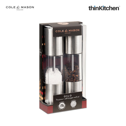 Cole Mason Oslo Precision Salt Pepper Mill Set 18 5cm