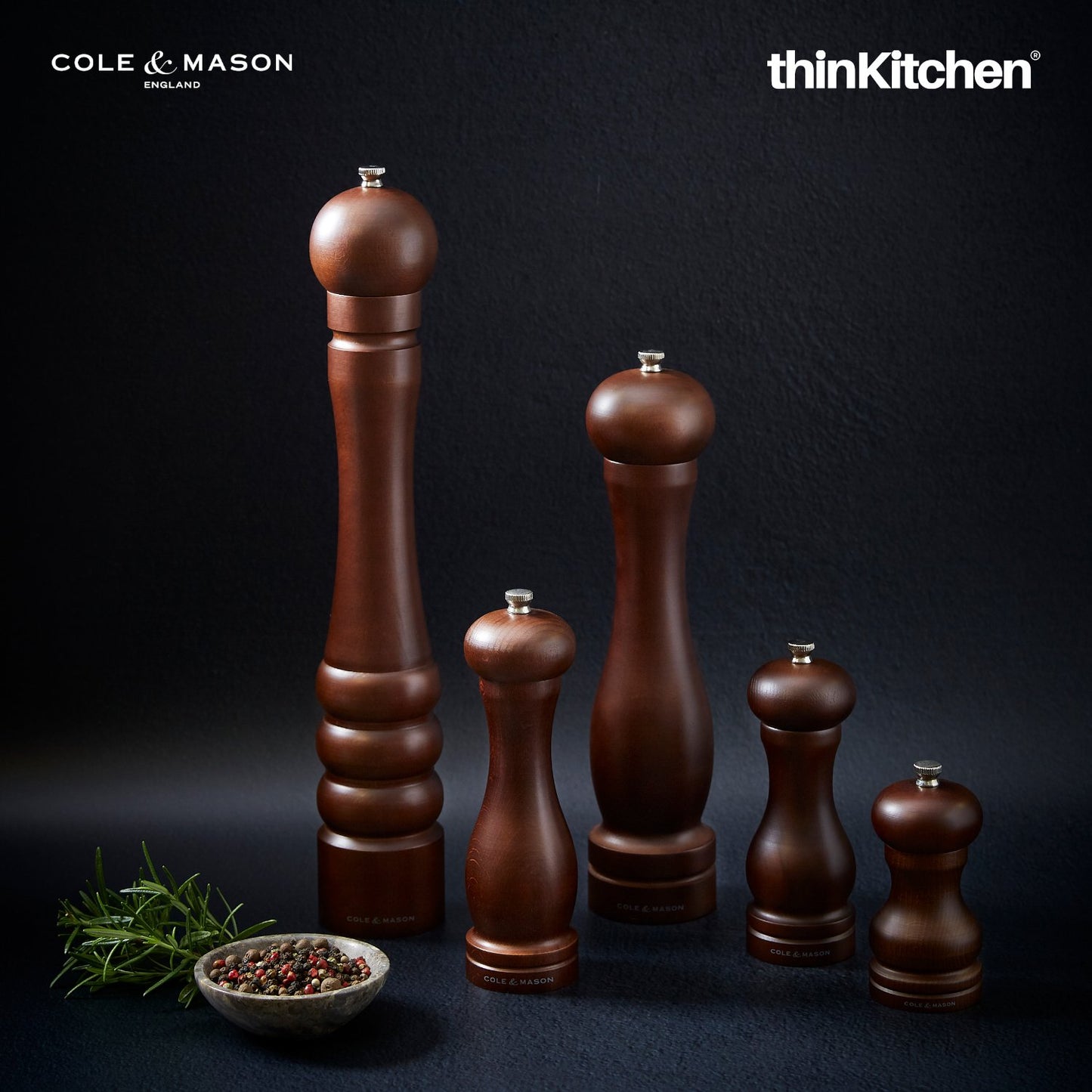 Cole Mason Precision Manual Wood Capstan Forest Pepper 315mm