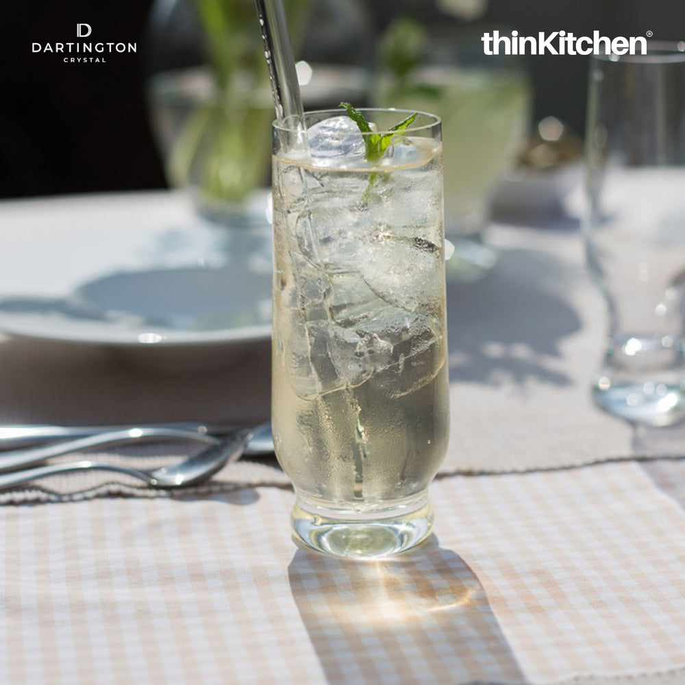 Dartington 4 x 380ml Premium Hi Ball Tumbler Long Cocktail Glass Set for Beer, Soda, Juice, Cocktails, Water