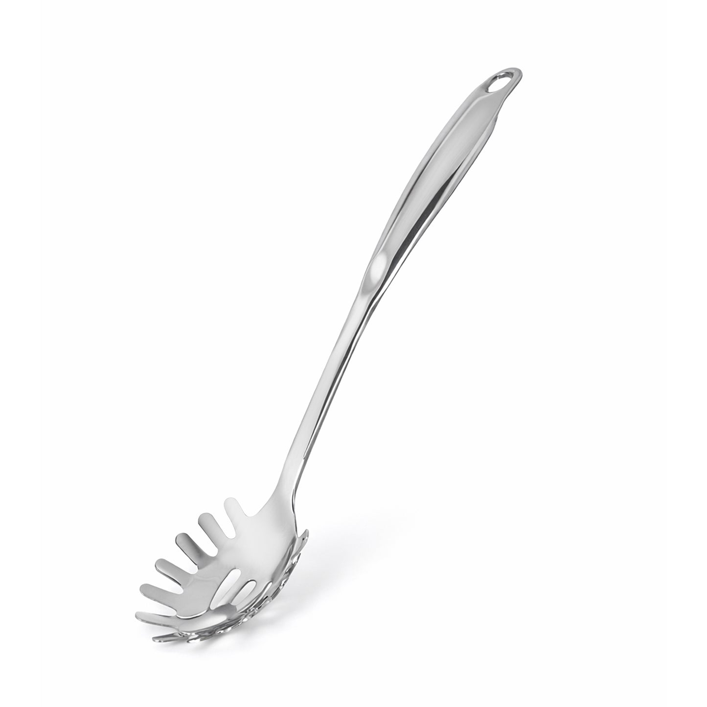 Culinex 18/8 Stainless Steel 12.8" Premium Hollow Handle Pasta Server Pasta Spaghetti Fork, Pasta Spoon, Noodle Fork | Rustproof, Dishwasher Safe