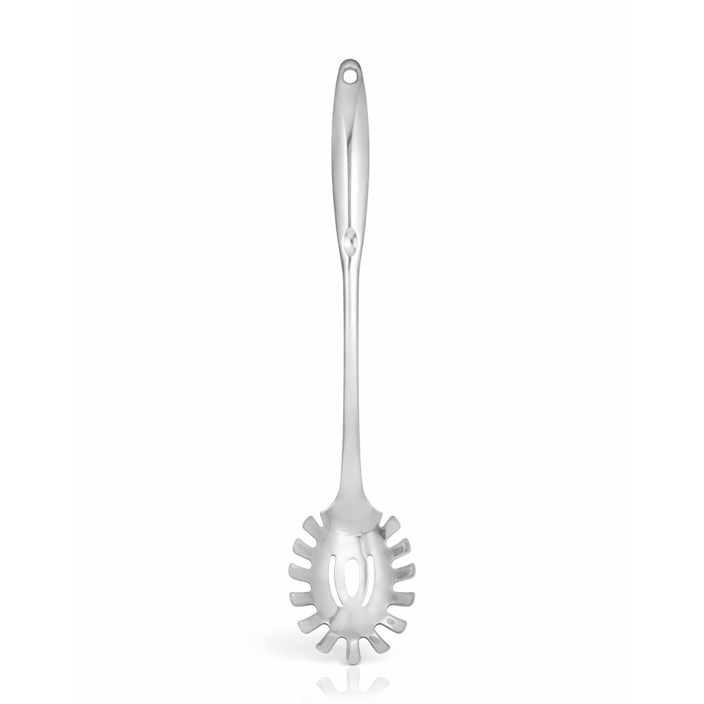 Culinex 18/8 Stainless Steel 12.8" Premium Hollow Handle Pasta Server Pasta Spaghetti Fork, Pasta Spoon, Noodle Fork | Rustproof, Dishwasher Safe