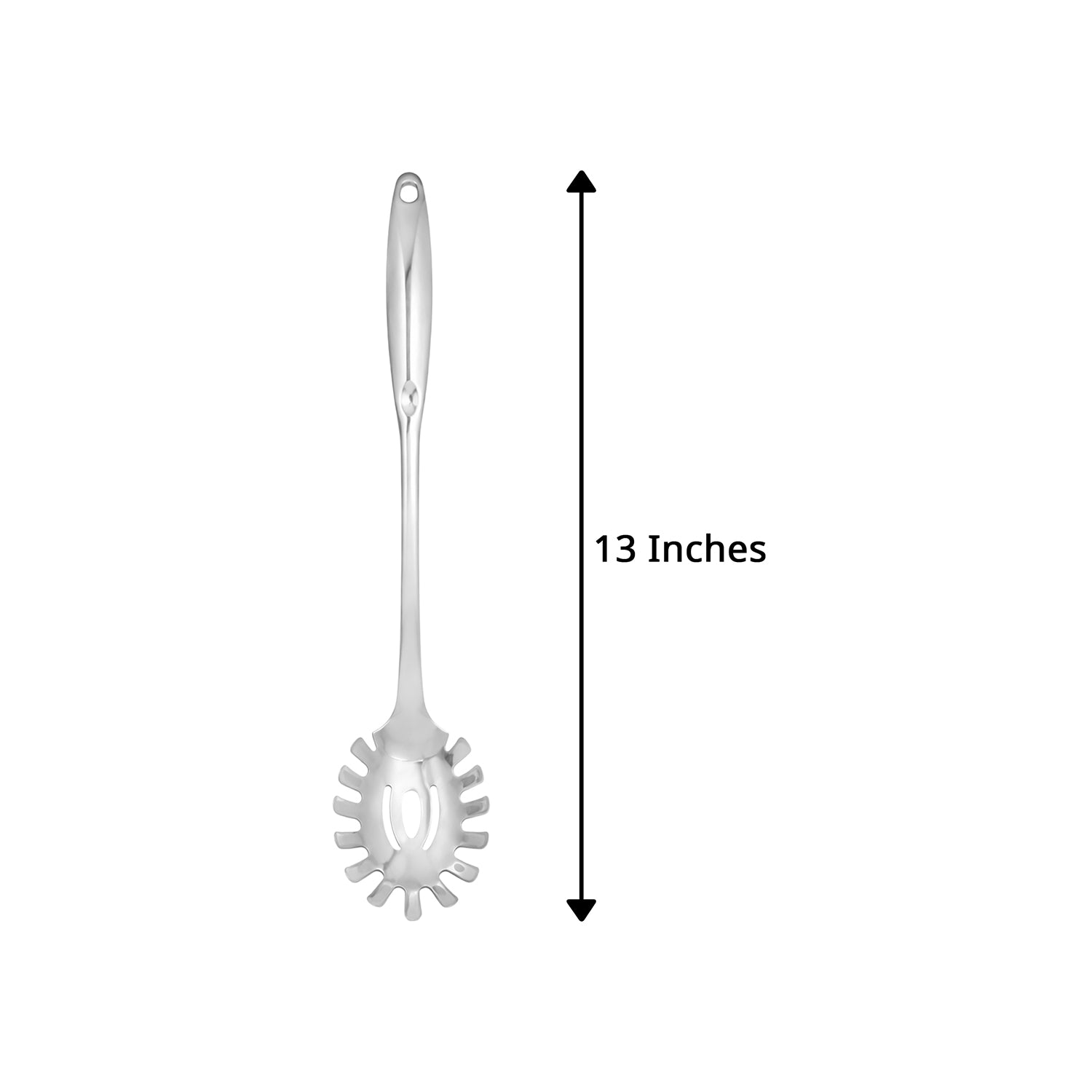 Culinex 18/8 Stainless Steel 12.8" Premium Hollow Handle Pasta Server Pasta Spaghetti Fork, Pasta Spoon, Noodle Fork | Rustproof, Dishwasher Safe - 3
