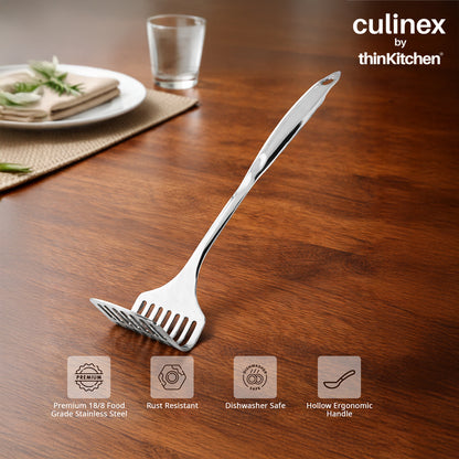 Culinex 18/8 Stainless Steel 13" Potato Masher with Hollow Handle | Rustproof Food Grade Smasher by thinKitchen
