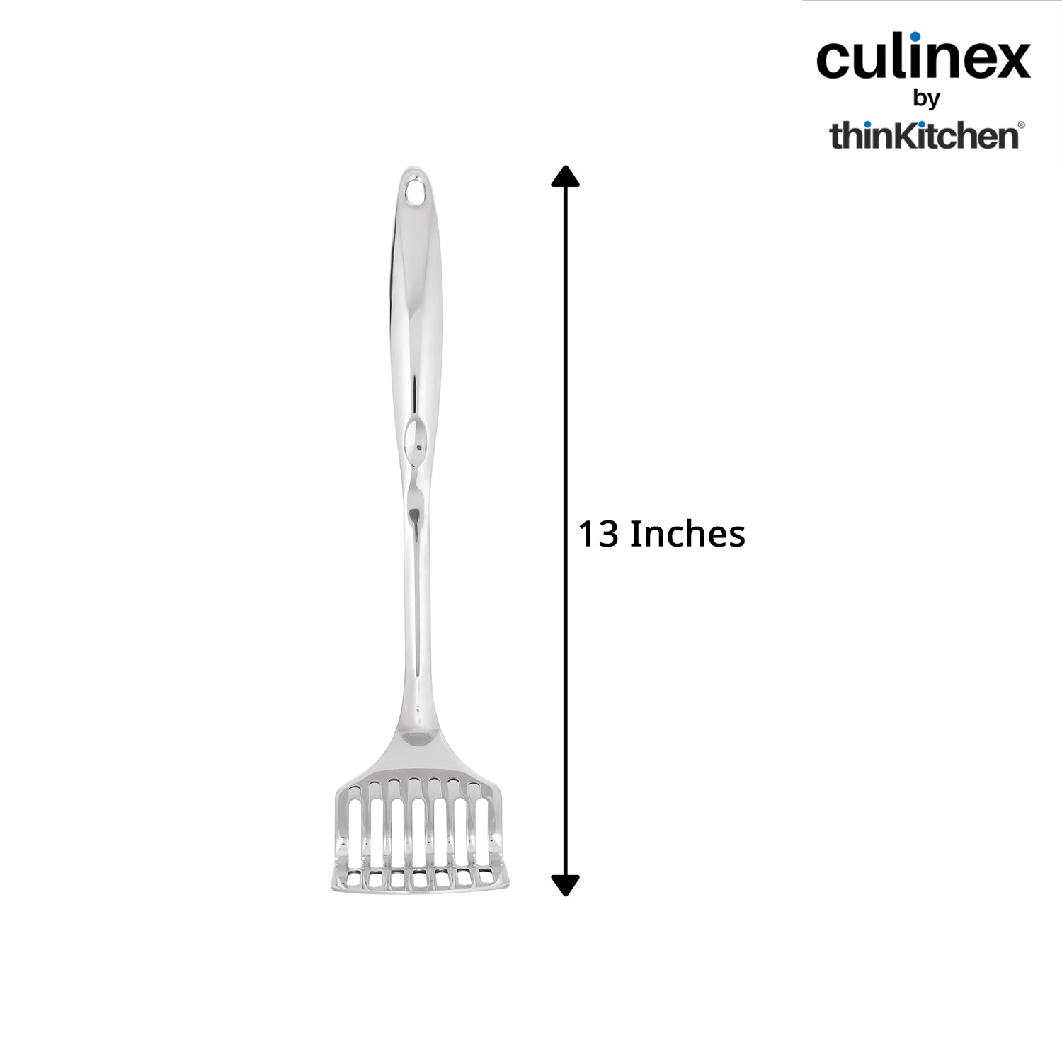 Culinex 18/8 Stainless Steel 13" Potato Masher with Hollow Handle | Rustproof Food Grade Smasher by thinKitchen - 3