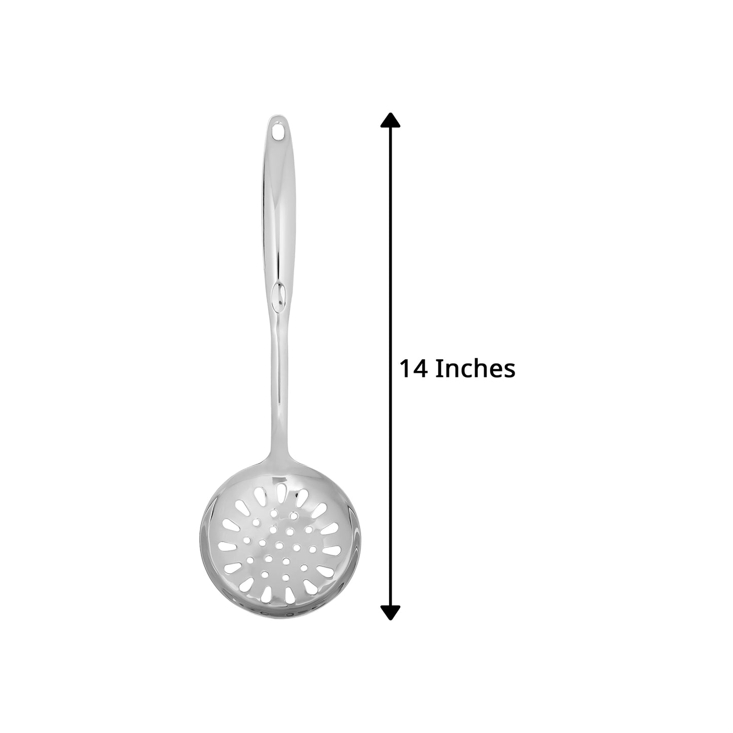 18/8 Stainless Steel 13.9" Slotted Skimmer with Hollow Handle for Kitchen, Deep Frying, Straining | Rustproof, Dishwasher Safe Kitchen Tools by thinKitchen