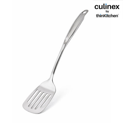 Culinex 18/8 Stainless Steel 14.5" Premium Hollow Handle Slotted Turner Spatula Palta for Dosa, Roti, Omlette, Parantha, Bread | Rustproof Dishwasher Safe